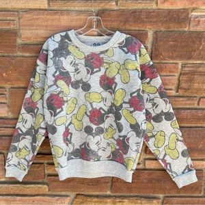 Junk Food Brand All Over Mickey Mouse Disney Sweatshirt Made in USA Size Medium